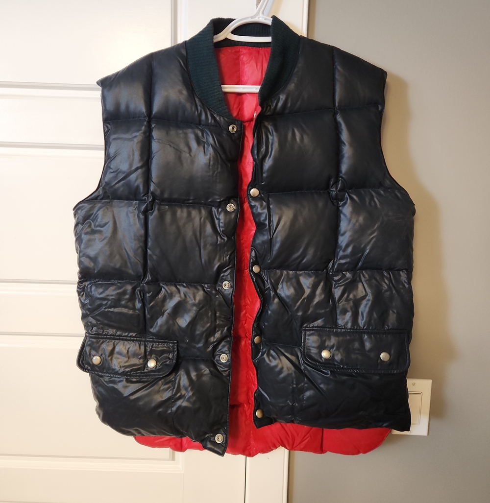 Vintage Swan Brand Reversible Down Puffer Vest